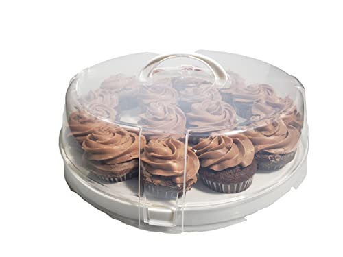 Crazy Chef Collapsible Portable Cake Carrier - Cake Holder - Cake And Cupcake Carrier Transporter - Deviled Egg Carrier With Lid - Pie Carrier - Party Platter And Stackable Storage Space Saver #TOP6