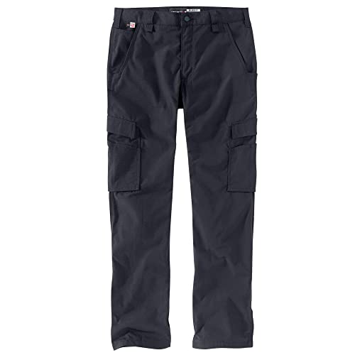 Carhartt Men's Flame-Resistant Force Relaxed Fit Ripstop Cargo Work Pant, Deep Navy, 34 X 32 #TOP10