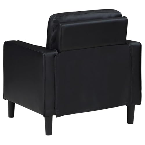 Sillón tapizado cuero sintético negro compacto miniatura 7