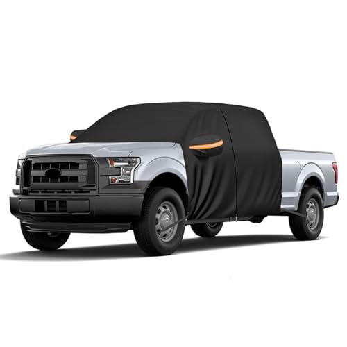 Image of Cab Car Cover for Full-Size Truck Crew Cab, Compatible with Ford F-150, Chevy Silverado, Dodge Ram, GMC Sierra, Toyota Tundra, Nissan Titan, Truck Cab Roof Cover
