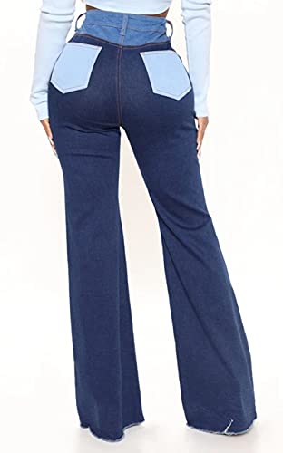 BestGirl Women's Baggy Jeans Pull On Stretchy Loose High Waisted Wide Leg Denim Pants Y2K 90s2