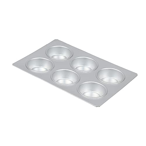 Image of 6-Cup Muffin Tray for Baking | Durable Aluminum Cupcake Tray, Microwave Safe, Easy to Clean Mould | Ideal Mould for Bakery Uses,Cupcakes, Jelly | Multi-Purpose Tray - 10 Inches,Silver