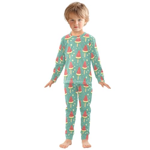 ALAZA Watermelon Cartoon Stylish Pajamas Long Sleeve Sleepwear 2-Piece Pajama Set3