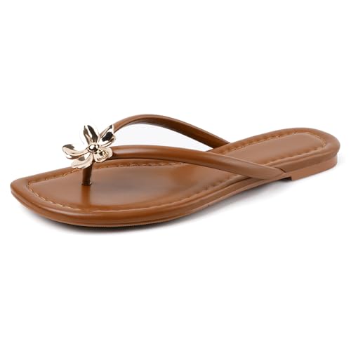 Image of DREAMSTORY Womens Beaded Flip Flops Beach Jeweled Thong Sandals
