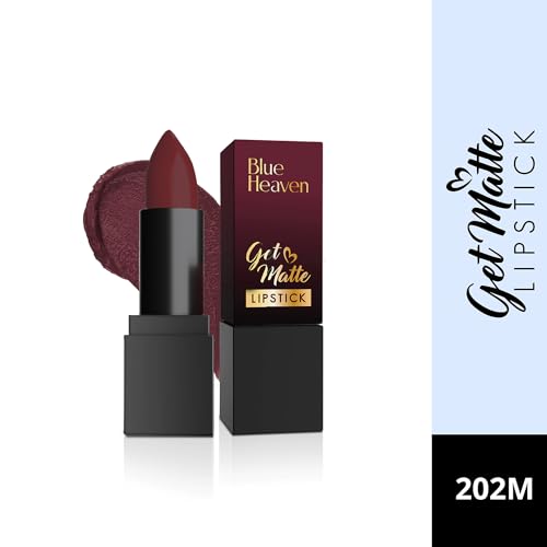 Image of Blue Heaven Get Matte Lipstick | Soft Matte Finish and Lightweight Formula | Intense Pigment | Long-Lasting Lipsticks For Women | 202M| 4gm (Pack of 3)