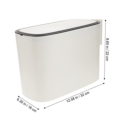 Caneca de basura rectangular blanca para baño 10 L miniatura 2