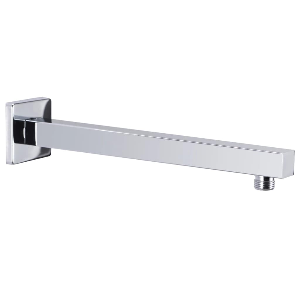 Brazo de ducha cuadrado de acero inoxidable 201 plateado, 30 cm, brazo de ducha con rosca G 1/2, brazo de pared para soporte de alcachofa de ducha, cromado, para cabina de ducha y baño