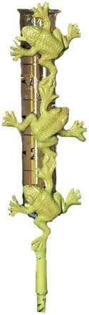 Ancient Graffiti Cast Brass Staked Frog Rain Gauge