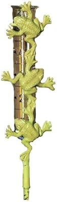 Ancient Graffiti Cast Brass Staked Frog Rain Gauge