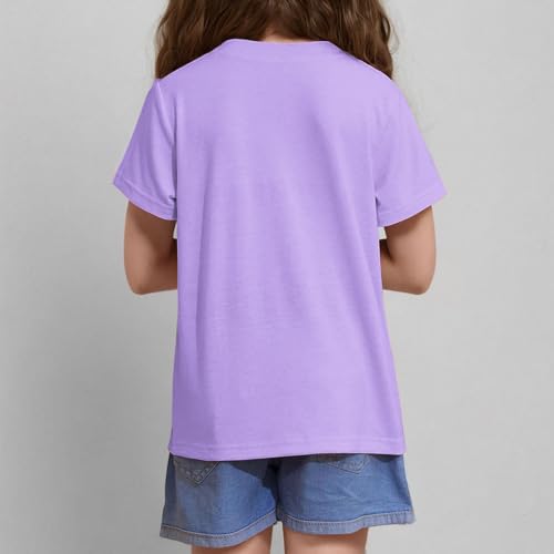 Girls Cute Cat Graphic Tee Shirts Boys Back of School Loose Crewneck Short Sleeve Casual Summer Top for Kids 3-15 Years3