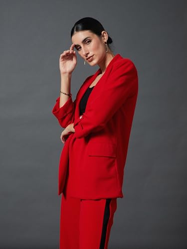 Image of Sassafras worklyf Women's Blazer Regular Fit Full Sleeves Longline Front Open Show Pocket - Casual Workwear Blazers