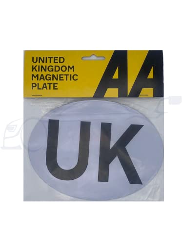 Xtremeauto AA UK Sticker For Cars – New 2021 Legal Regulation For Driving in the EU and France - Black Text White Oval Magnetic Plate