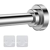 BOBELA Shower Curtain Rod 32-81 Inches,1 Inch Diameter No Drilling Adjustable Spring Tension Curtain Rod,Stainless Steel Shower Rods for Bathroom,Anti-Slip, No Rust
