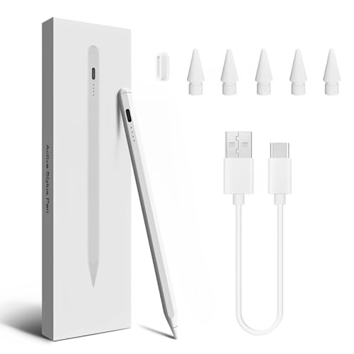 Lápiz Táctil Pen para iPad(2018 2024),con Inclinación&Rechazo de Palma&Adsorción Magnética Stylus Pencil,Compatible iPad 6/7/8/9/10, iPad Pro 11/12.9/13