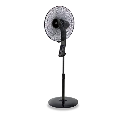 Fakir premium VC 46 S – Höhenverstellbarer leiser Standventilator mit Fernbedienung & 3 Leistungsstufen I Ventilator mit 90 °Oszillation & Timer I Höhenverstellbar von 110-155 cm I 60 Watt