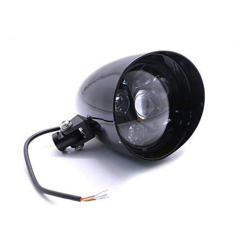 SRQORT Faros Faro Delantero De Aluminio para Motocicleta, Color Negro, para Sportster XL para Dyna para Softail para FXR para FXST Motocicleta Led Faro