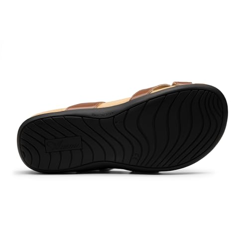 Image of Athlefit Women's Orthopedic Sandal with Arch Support | Adjustable Slip On Open Toe Flat Thong Flip Flops,Plantar Fasciitis Comfy Cushioned Footbed,Dressy Casual Walking Summer