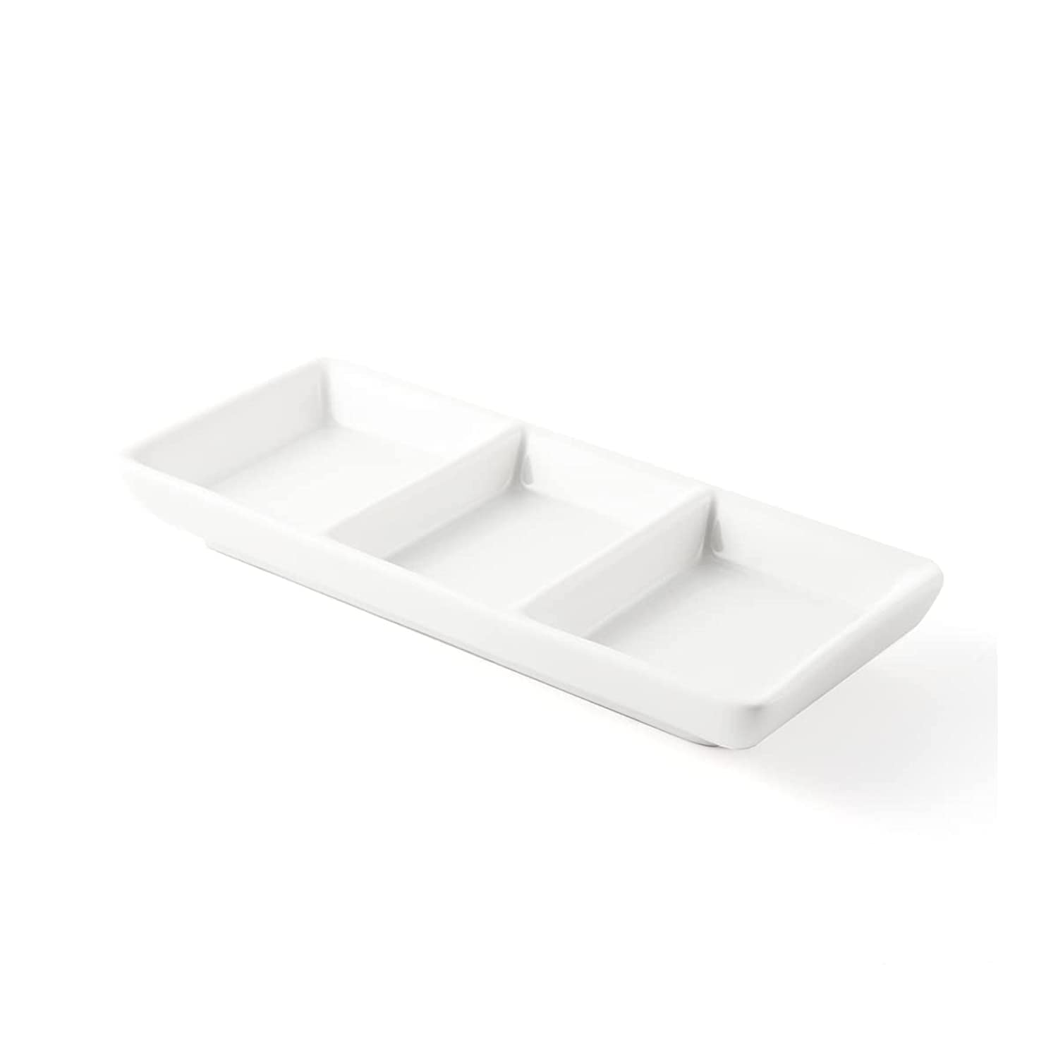 Winds Trading Porceletta Porcelain Rectangular Compartment Dish, Ivory, 7-Inch Size, 08-227
