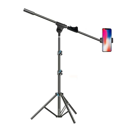 Brolaviya 360-Degree Tripod with Telescopic Crossbar Long arm Stick, 230cm top Height, Portable, for Photography & Videography, Ideal for Live Streaming, Overhead Tripod Stand with Mobile Bracket