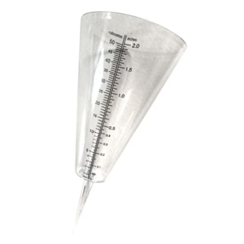 VICASKY 園芸用錐形雨量計 透明大目盛り付き耐久プラスチック製 雨水測定ツール 芝生 用携帯型雨量測定器