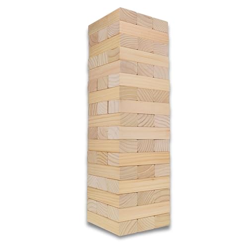 Tour d'empilage de bloc de bois géant WE Games de 73 cm pour jeu intérieur et extérieur