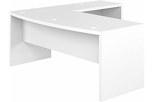 Bush L-Shaped Corner Desk for Home Office: Echo Collection (72W, Pure White)