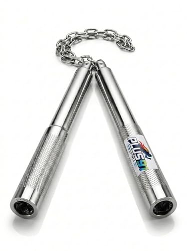 Image of Pro Steel Nunchaku Metal with Chain - Martial Arts Training Weapon for Karate, Kung Fu & Self Defense | Anti-Slip Grip Heavy Duty Practice Nunchaku for Beginners & Professionals