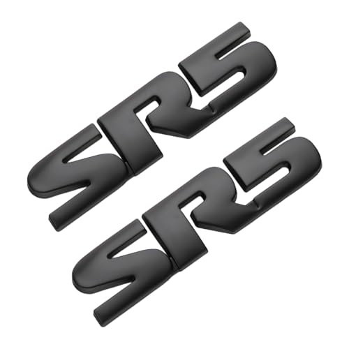 Image of 2 PCS SR5 Metal Emblem, 3D SR5 Nameplate Logo Badge Sticker Car Bumper Decal, Self-Adhesive Metal Emblem Sticker Exterior Decor for Vehicle Trunk Tailgate Side Fender (Black)