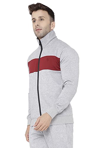 Image of CHKOKKO Fleece Men Winter Sports Running Zipper Collared Neck Stylish Jacket