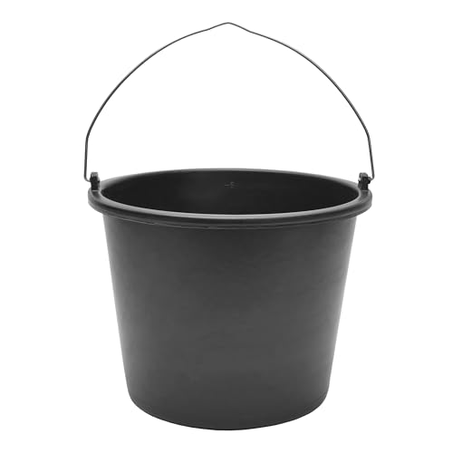 Garronda Baueimer 3 Pack 5 L robuster Mörteleimer aus recyceltem Kunststoff mit Metallhenkel stabiler Putzeimer und Maurerkübel für Baustelle Garten und Haushalt GD-0168