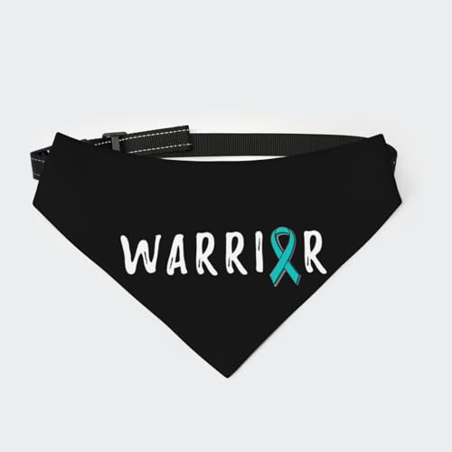 Warrior Food Allergy Awareness Dog Bandana Adjustable Reversible Dog Scarf Multi Size Triangle Pet Bandanas for Medium Large Dogs Cats X-Large