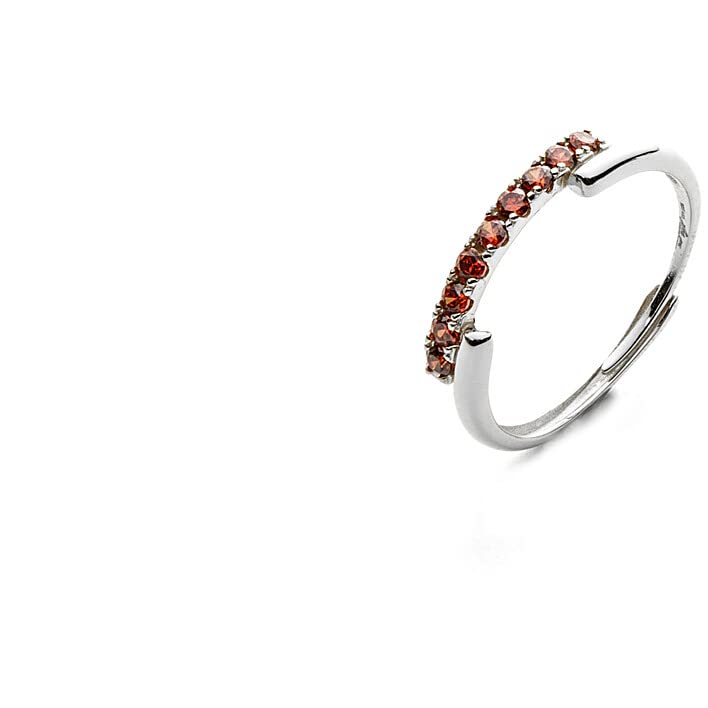  4US Cesare Paciotti Anello da Donna Anello in Argento, con Finitura rodio e zirconi Rossi. Gioiello di Misura Anello Regolabile 10/18. La referenza è 4UAN5811W