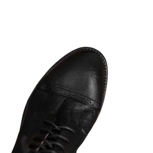 TinaCus Handmade Genuine Leather Ankle High Motorcycle Boots Round Toe Lace-up Booties for Women3