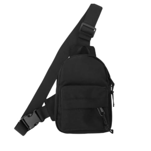 Bolsa Tiracolo Com Alça Transversal Pequena Mini Bag Pochete Ombro Cintura Shoulder Unissex Impermeável (Preto)