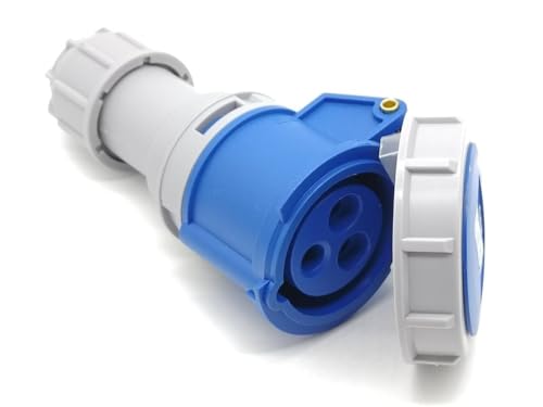 Conector industrial IEC60309 hembra 16A 3 pines azul miniatura 1