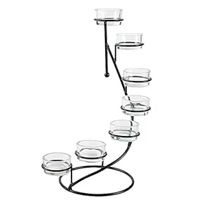 ART & ARTIFACT Spiral Staircase Candelabra Tea Light Candle Holder for 7 Candles, 12
