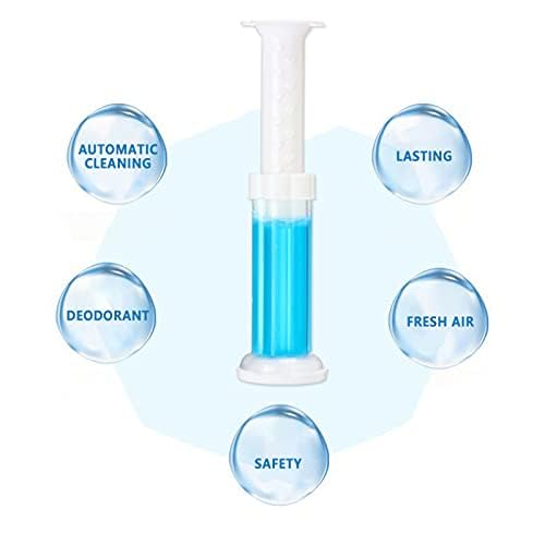 Wickston Toilet Cleaning Gel Flower Automatic Toilet Gel Stamp Cleaner Long-Lasting Fragrance Bathroom Deodorizer Safe Non-Toxic Refills Fresh Stamp Injection (Ocean(Blue)) 4