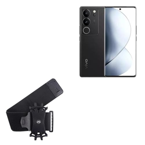 BoxWave Holster Compatible with vivo V29 Pro - ActiveStretch Sport Armband, Adjustable Armband for Workout and Running - Jet Black