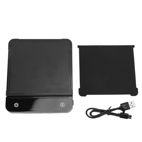 Vvikizy Báscula de café Digital, Alta Precisión 3 Kg 0,1 G con Temporizador Pantalla Táctil a Prueba de Agua Recargable para Cocina Hornear Cocinar Preparar café