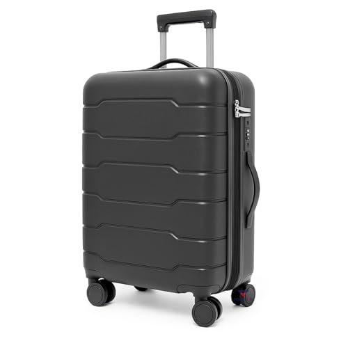 Image of 28-Inch Hard-Shell Luggage Suitcase | Lightweight 3.7 kg | 360 Spinner Wheels | 2-Way Zipper | Multi-Functional Lock | Business & Family Travel Trolley Bag (1, Dark GREY-20INCH)