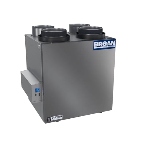 Broan B160E65RT AI 142 CFM Wall or Ceiling Mounted Energy Recovery Ventilator with Top Ports and LCD Screen - N/A