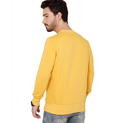 Image of Free Authority Men's Cotton Blend Crew Neck Sweatshirt (8905030609402 Yellow 2XL)