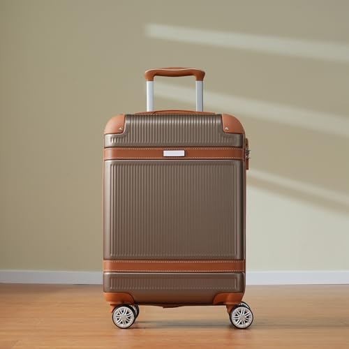 Bed Bath & Beyond Hardshell Luggage Sets 3 Piece Carry-on Suitcase Double Spinner Wheels with TSA Lock for Men Women, Coppery (20in)4