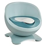 Costzon 2 in 1 Potty Training Seat, Potty Training Toilet w/Removable Potty Pot & Splash Guard, Real Toddler Potty w/High Backrest & Anti-Slip Pad, Egg-Shaped Toilet Trainer Seat for Girls Boys