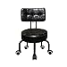QFbp Poltrona da Bellezza/Pedicure/Spa da 24 Cm con Ruote Girevoli Rivestimento in Pelle PU Seduta con Imbottitura Spessa 8 Cm Sedia da Divano Nero