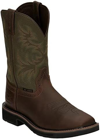 Justin Men's Driller Western Work Boot Steel Toe Dark Brown 11.5 EE US | Image 2