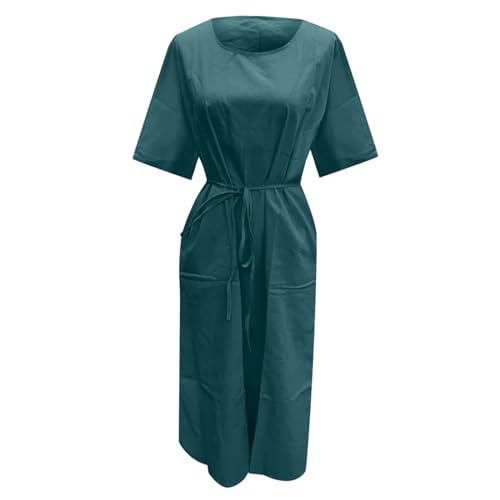 Robe d'été longue en coton et lin premium coupe fluide ample