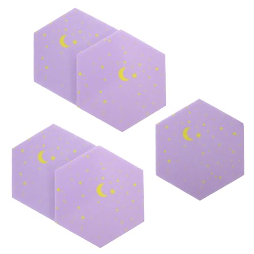 Homoyoyo 5pcs Hexagon Felt Bulletin Board Tiles for Message Memo Office Decor Vibrant Colors Soundproof Wall Mats Stylish Design for Home Classroom Use