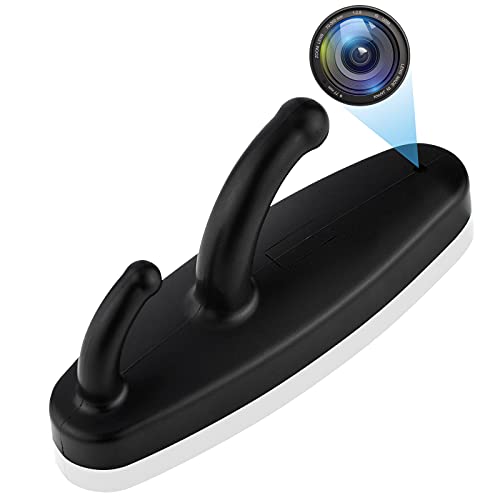 Hidden Camera Clothes Hook - Mini Hidden Spy Camera HD 1080P No WiFi Needed Loop Recording/Motion Detector for Home Security Nanny Cam No Audio