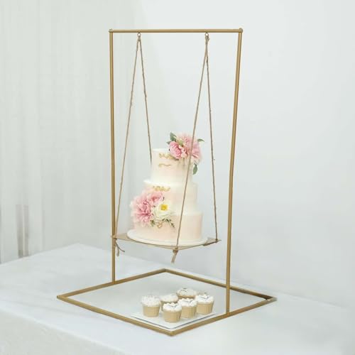 Efavormart 3ft Tall Gold Metal Hanging Dessert Display Centerpiece with